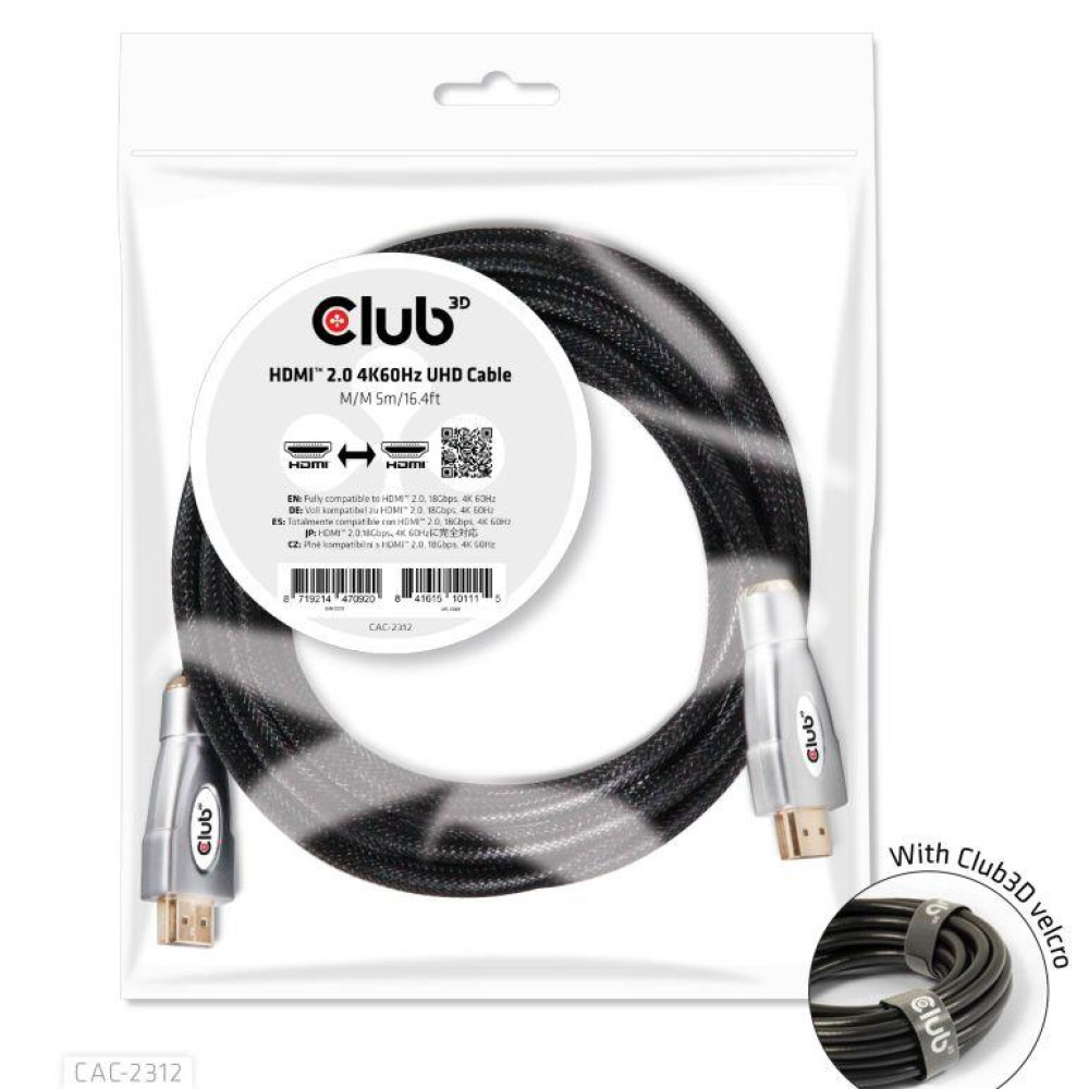 CABLE HDMI TO HDMI 5M/M/M CAC-2312 CLUB3D CABLE HDMI TO HDMI 5M/M/M CAC-2312 CLUB3D