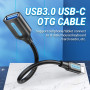 CABLE USB3.1C MALE TO A FEMALE/0.15M BLACK CCVBB VENTION