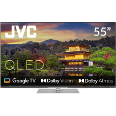 TV Set, JVC, 55, 4K/Smart, QLED, 3840x2160, Wireless LAN, Bluetooth, Google TV, Silver, LT-55VGQ840P