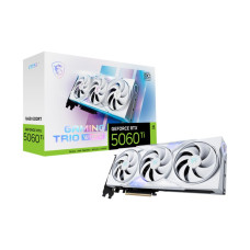 Graphics Card, MSI, NVIDIA GeForce RTX 5060 Ti, 16 GB, GDDR7, 128 bit, PCIE 5.0 16x, Triple slot Fansink, 1xHDMI, 3xDisplayPort, 5060TI16GGAMTRIOOCWHITE