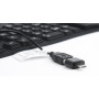 KEYBOARD FLEXIBLE USB ENG/BLACK KB-109F-B GEMBIRD
