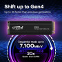 SSD, CRUCIAL, P310, 1TB, M.2, PCIe Gen4, NVMe, 3D NAND, Write speed 6000 MBytes/sec, Read speed 7100 MBytes/sec, TBW 220 TB, CT1000P310SSD5