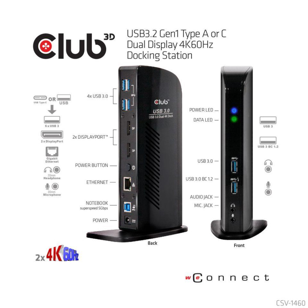NB ACC DOCKING STATION/USB CSV-1460 CLUB3D NB ACC DOCKING STATION/USB CSV-1460 CLUB3D