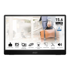 LCD Monitor, MSI, PRO MP161 E2U, 15.6, Business, Panel IPS, 1920x1080, 16:9, 60Hz, Matte, Speakers, Tilt, Colour Black, PROMP161E2U