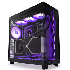 Case, NZXT, H6 Flow RGB, MidiTower, Case product features Transparent panel, Not included, ATX, MicroATX, MiniITX, Colour Black, CC-H61FB-R1 Case, NZXT, H6 Flow RGB, MidiTower, Case product features Transparent panel, Not included, ATX, MicroATX, MiniITX, Colour Black, CC-H61FB-R1