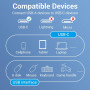 CABLE USB3.1C MALE TO A FEMALE/0.15M BLACK CCVBB VENTION