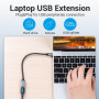CABLE USB3.0C MALE TO A FEMALE/0.15M GRAY CCXHB VENTION