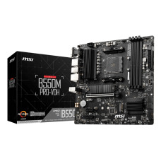 Mainboard, MSI, AMD B550, SAM4, MicroATX, Memory DDR4, Memory slots 4, 2xPCI-Express 3.0 1x, 1xPCI-Express 4.0 16x, 2xM.2, 1x15pin D-sub, 1xHDMI, 1xDisplayPort, 2xAudio-In, 1xAudio-Out, 2xUSB 2.0, 4xUSB 3.2, 1xPS/2, 1xRJ45, B550MPRO-VDH