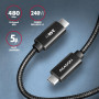 CABLE USB-C TO USB-C 1M 240W/BRAID BLK BUCM2-CM10AB AXAGON