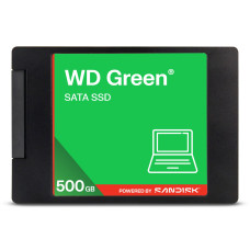 SSD, SANDISK, Green, POWERED BY SANDISK, 500GB, 3D NAND, Read speed 545 MBytes/sec, 2,5, MTBF 2000000 hours, WDS500G5G0A