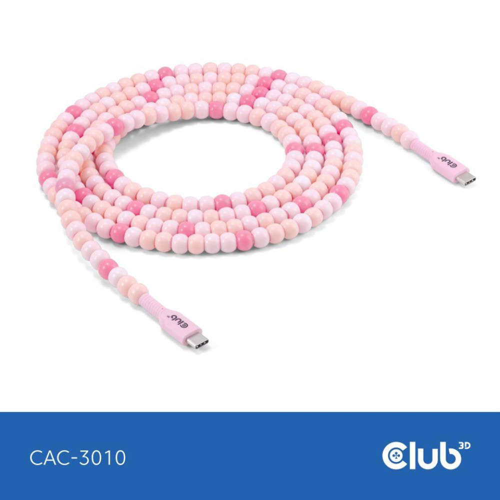 CABLE USB-C TO USB-C/PINK CAC-3010 CLUB3D CABLE USB-C TO USB-C/PINK CAC-3010 CLUB3D