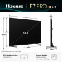 TV Set, HISENSE, 100 , 4K Ultra HD, 3840 x 2160 pixels, Flat, 16:9, QLED, 100E7QPRO