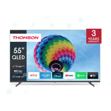 TV Set, THOMSON, 55, 4K/Smart, QLED, 3840x2160, Wireless LAN, Bluetooth, Google TV, Dark Grey, 55QG4S14