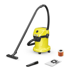 Vacuum Cleaner, KARCHER, Input power 1000 W, Dust capacity 17 L, Drum vacuum, Cleaning type Dry&wet, Dust container Dust bag, Colour Black/Yellow, 1.628-130.0