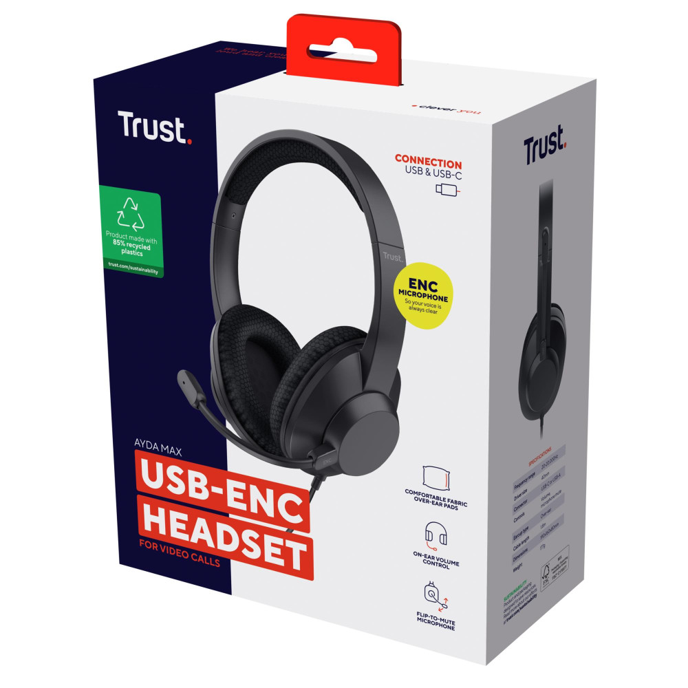 HEADSET AYDA MAX USB-C/25462 TRUST HEADSET AYDA MAX USB-C/25462 TRUST