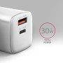 MOBILE CHARGER WALL USB 30W/2PORT WHITE ACU-PQ30W AXAGON