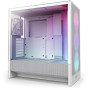 Case, NZXT, H5 FLOW RGB 2024, MidiTower, Case product features Transparent panel, Not included, ATX, EATX, MicroATX, MiniITX, Colour White, CC-H52FW-R1