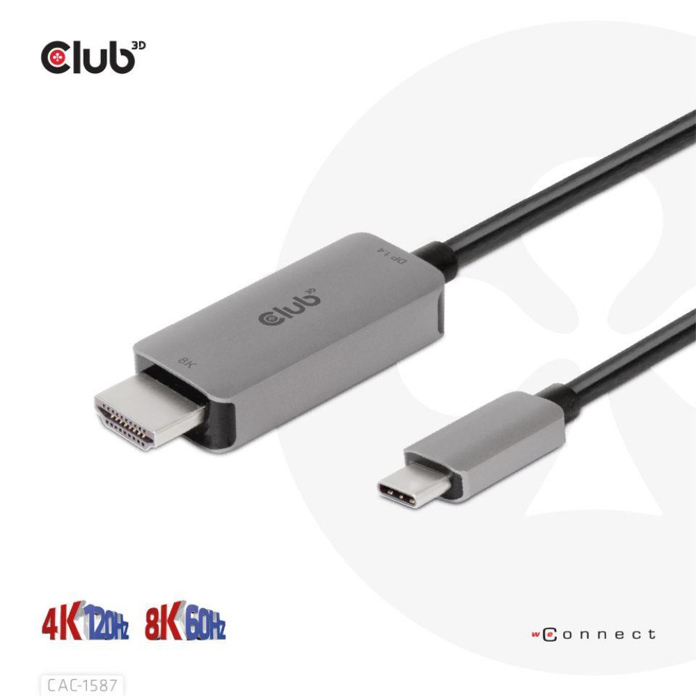 CABLE USB-C TO HDMI 3M/M/M CAC-1587 CLUB3D CABLE USB-C TO HDMI 3M/M/M CAC-1587 CLUB3D