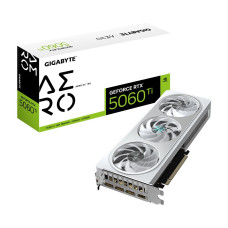 Graphics Card, GIGABYTE, NVIDIA GeForce RTX 5060 Ti, 16 GB, GDDR7, 128 bit, PCIE 5.0 16x, GPU 2647 MHz, Triple slot Fansink, 1xHDMI, 3xDisplayPort, GV-N506TAEROOC-16GD1.0