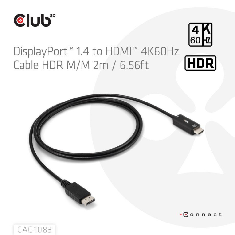 CABLE DP TO HDMI 2M/CAC-1083 CLUB3D CABLE DP TO HDMI 2M/CAC-1083 CLUB3D