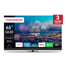 TV Set, THOMSON, 65, 4K/Smart, QLED, 3840x2160, Google TV, Black, 65QG6C14