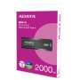 External SSD, ADATA, SC610, 2TB, USB 3.2, Write speed 500 MBytes/sec, Read speed 550 MBytes/sec, SC610-2000G-CBK/RD