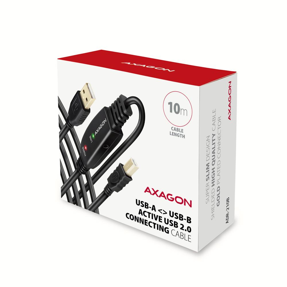 CABLE USB2.0 A-M/B-M ACTIVE/10M ADR-210B AXAGON CABLE USB2.0 A-M/B-M ACTIVE/10M ADR-210B AXAGON