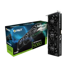Graphics Card, PALIT, NVIDIA GeForce RTX 5060, 8 GB, GDDR7, 128 bit, PCIE 5.0 16x, Triple slot Fansink, 1xHDMI, 3xDisplayPort, NE75060019P1-GB2063S