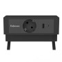 POWER DESK TYPE F AMPRA/BLACK 100137172 FELLOWES