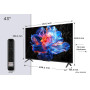 TV Set, TCL, 43 , 4K Ultra HD, 3840 x 2160 pixels, Flat, 16:9, DLED, 43V6C