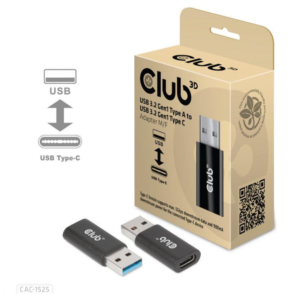 I/O ADAPTER USB3.2 TO USB-C/M/F CAC-1525 CLUB3D I/O ADAPTER USB3.2 TO USB-C/M/F CAC-1525 CLUB3D