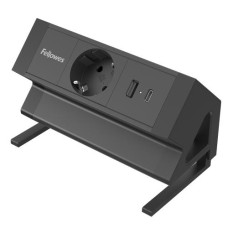 POWER DESK TYPE F AMPRA/BLACK 100137172 FELLOWES