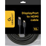 CABLE DISPLAY PORT TO HDMI/10M CC-DP-HDMI-10M GEMBIRD
