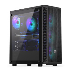 Case, ENDORFY, Signum 300 ARGB, MidiTower, Case product features Transparent panel, Not included, ATX, MicroATX, MiniITX, Colour Black, EY2A006