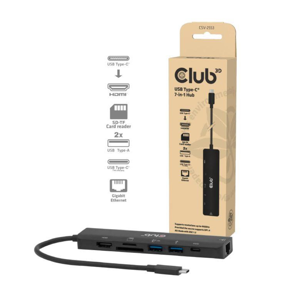 I/O HUB 7IN1 USB-C HDMI/100W CSV-2553 CLUB3D I/O HUB 7IN1 USB-C HDMI/100W CSV-2553 CLUB3D
