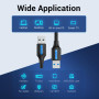 CABLE USB3.0 MALE TO MALE/0.5M BLACK CONBD VENTION