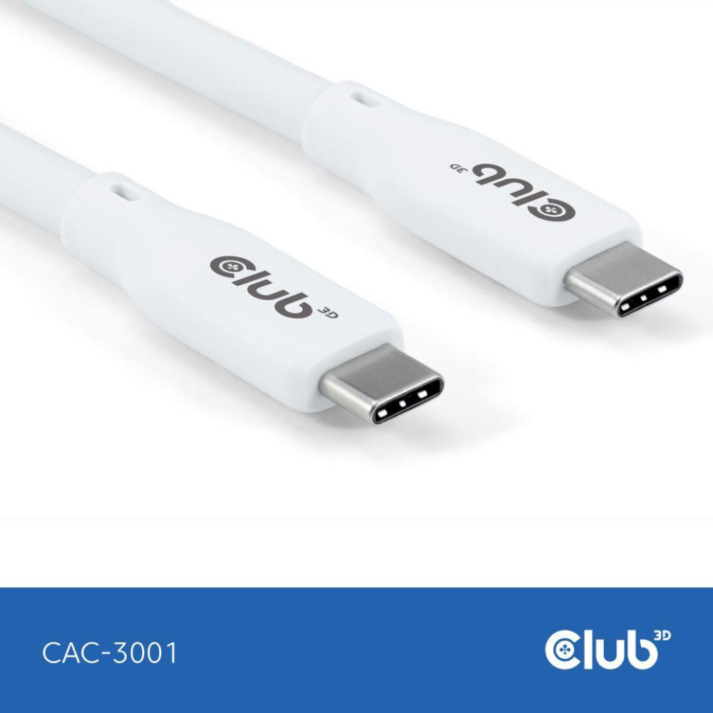 CABLE USB-C TO USB-C 2M/M/M WHITE CAC-3001 CLUB3D CABLE USB-C TO USB-C 2M/M/M WHITE CAC-3001 CLUB3D