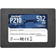 SSD, PATRIOT, P210, 512GB, SATA 3.0, Write speed 430 MBytes/sec, Read speed 520 MBytes/sec, 2,5, TBW 240 TB, P210S512G25