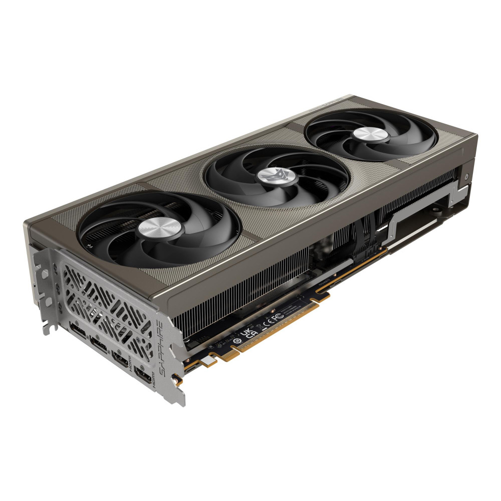 Graphics Card, SAPPHIRE, AMD Radeon RX 9070 XT, 16 GB, GDDR6, 256 bit, PCIE 5.0 16x, GPU 2520 MHz, Triple slot Fansink, 2xHDMI, 2xDisplayPort, 11348-01-20G Graphics Card, SAPPHIRE, AMD Radeon RX 9070 XT, 16 GB, GDDR6, 256 bit, PCIE 5.0 16x, GPU 2520 MHz, Triple slot Fansink, 2xHDMI, 2xDisplayPort, 11348-01-20G