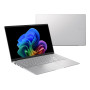 Notebook, ASUS, VivoBook Series, S 15 OLED, S5507QA-MA001W, CPU Qualcomm Snapdragon, X1E78100, 3400 MHz, 15.6, 2880x1620, RAM 32GB, LPDDR5x, SSD 1TB, Qualcomm Adreno, Integrated, ENG, Card Reader micro SD, Windows 11 Home, Silver, 1.5 kg, 90NB14Q2-M006N0