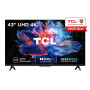 TV Set, TCL, 43 , 4K Ultra HD, 3840 x 2160 pixels, Flat, 16:9, DLED, 43V6C