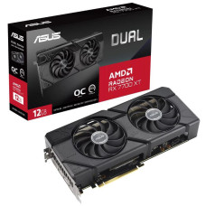 Graphics Card, ASUS, AMD Radeon RX 7700 XT, 12 GB, GDDR6, 192 bit, PCIE 4.0 16x, Dual Slot Fansink, 1xHDMI, 3xDisplayPort, DUAL-RX7700XT-O12G