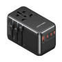 POWER ADAPTER TRAVEL 4PORT/BLACK FJGB0 VENTION