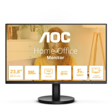 LCD Monitor, AOC, 24, Panel VA, 1920x1080, 16:9, 100 Hz, Matte, 1 ms, Speakers, Tilt, Colour Black, 24B3HMA2