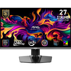 Monitor, MSI, 26.5 , 3840 x 2160 pixels, 4K Ultra HD, Native aspect ratio 16:9, QD-OLED, MAG272UPQD-OLEDX24