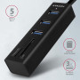 I/O HUB USB3.2 3P SD/MICROSD/0.2M HMA-CR3A AXAGON