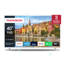 TV Set, THOMSON, 40, Smart/FHD, 1920x1080, Wireless LAN, Bluetooth, Google TV, White, 40FG2S14W