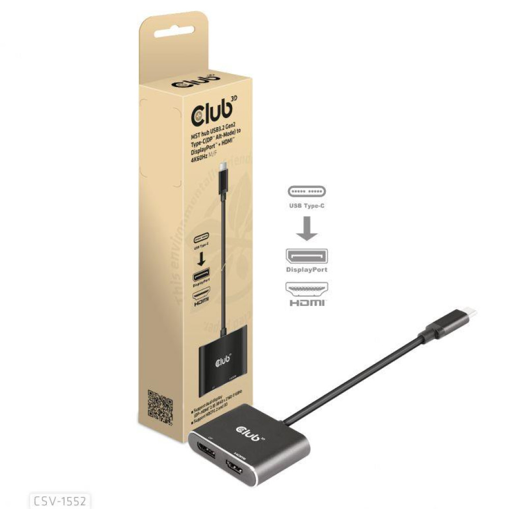 I/O HUB USB-C DP/HDMI/CSV-1552 CLUB3D I/O HUB USB-C DP/HDMI/CSV-1552 CLUB3D