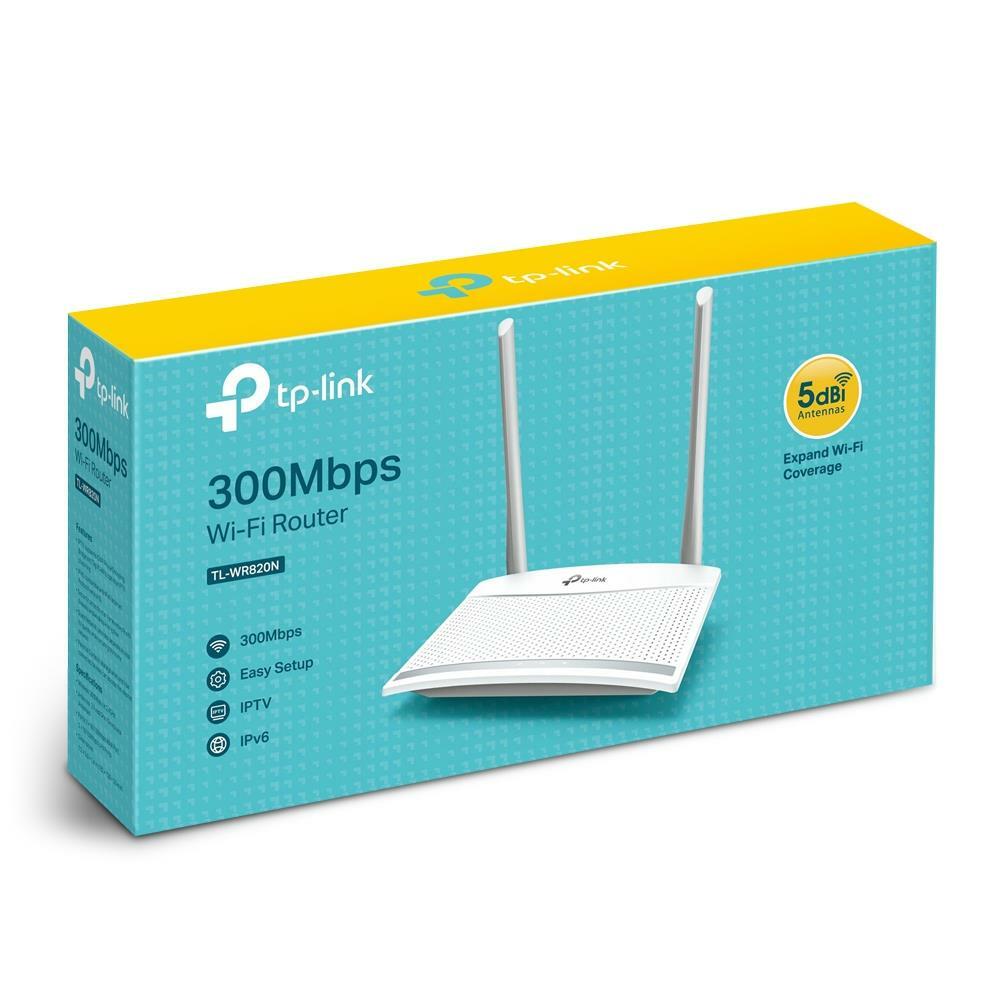 Wireless Router,TP-LINK,Wireless Router,300 Mbps,IEEE 802.11b,IEEE 802.11g,IEEE 802.11n,1 WAN,2x10/100M,Number of antennas 2,TL-WR820N