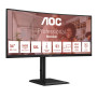 LCD Monitor, AOC, 34 , 3440 x 1440 pixels, UltraWide Quad HD, Native aspect ratio 21:9, LCD, Curved, CU34E4CV
